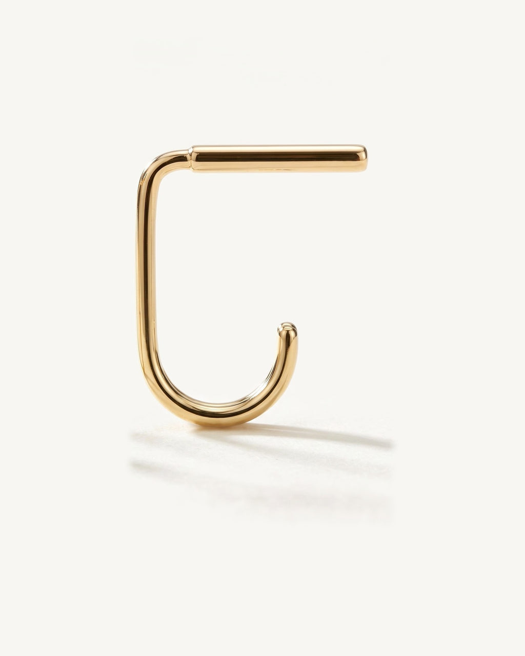Bar Open Hoop, 18K Gold Vermeil, from the side, close up