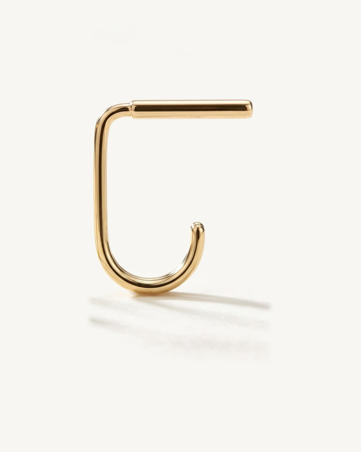Bar Open Hoop, 18K Gold Vermeil, from the side, close up