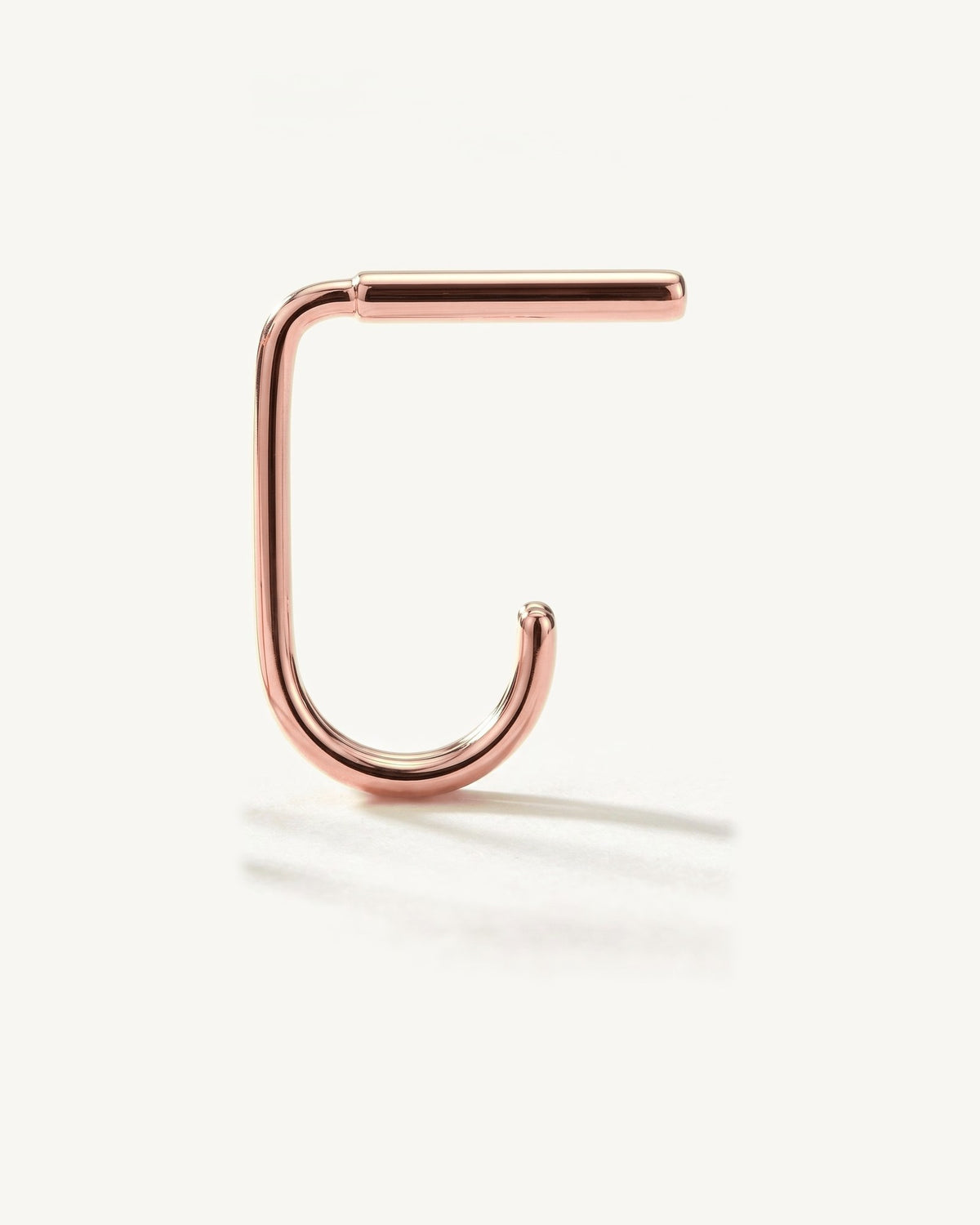 Bar Open Hoop, 18K Rose Gold Vermeil, from the side, close up