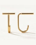 Bar Open Hoop, 18K Gold Vermeil, shown front and side