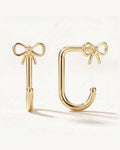Bow Open Hoop, 18K Gold Vermeil, shown front and side