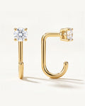 Clear Round Open Hoop, 18K Gold Vermeil, shown front and side