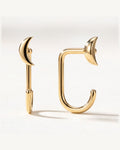 Crescent Open Hoop, 18K Gold Vermeil, shown front and side