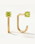 Lime Round Open Hoop, 18K Gold Vermeil, shown front and side