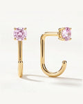 Pink Round Open Hoop, 18K Gold Vermeil, shown front and side