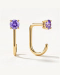 Violet Round Open Hoop, 18K Gold Vermeil, shown front and side
